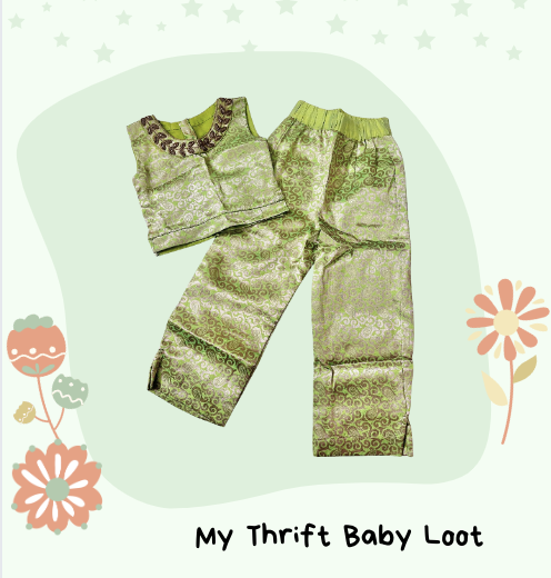 Preloved girls brocade co-ord set (4-6 years)
